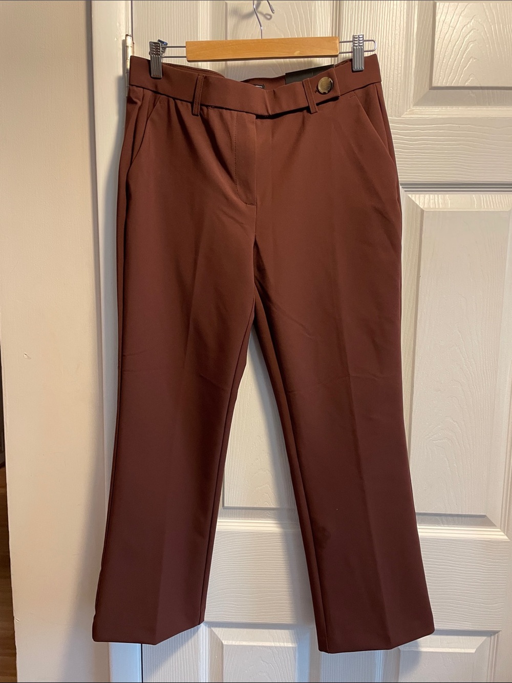 Jules & Leopold Rust Brown Straight-Leg CroppedTrousers